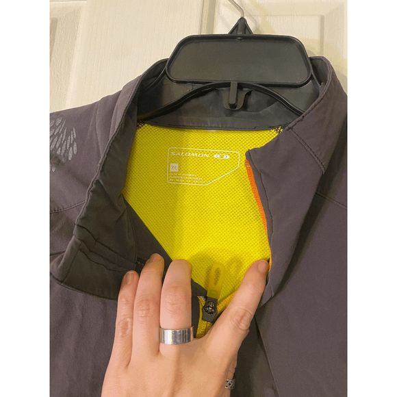 Salomon Men's Fast Wing III Gray Orange and Yellow Detail Jacket Size XL - Picture 7 of 9